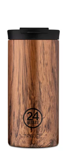 24BOTTLES TRAVEL TUMBLER 8051513925597 SEQUOIA WOOD barna fa mintás kávé termosz