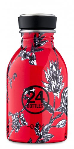 24BOTTLES URBAN 8051513927331 CHERRY LACE piros virág mintás mini kulacs