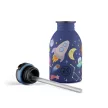 24BOTTLES Kids Urban 250ml rozsdamentes acél kulacs szívószálas kupakkal, Space Friends