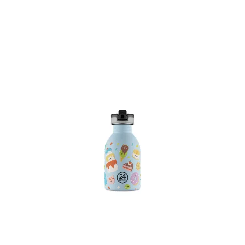24BOTTLES Kids Urban 250ml rozsdamentes acél kulacs szívószálas kupakkal, Sweet Friends