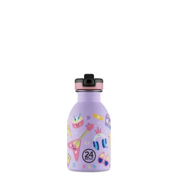   24BOTTLES Kids Urban 250ml rozsdamentes acél kulacs szívószálas kupakkal, Music Friends