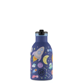   24BOTTLES Kids Clima 330ml rozsdamentes acél termosz szívószálas kupakkal, Space Friends