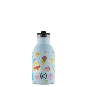   24BOTTLES Kids Clima 330ml rozsdamentes acél termosz szívószálas kupakkal, Sweet Friends