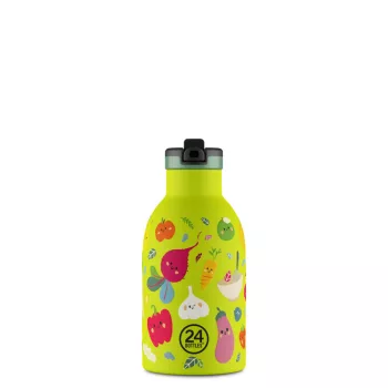   24BOTTLES Kids Clima 330ml rozsdamentes acél termosz szívószálas kupakkal, Veggie Friends