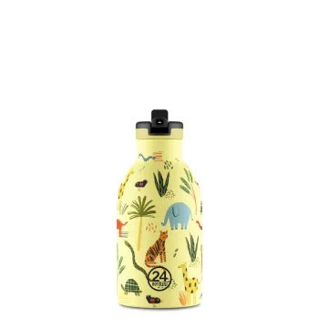   24BOTTLES Kids Clima 330ml rozsdamentes acél termosz szívószálas kupakkal, Jungle Friends
