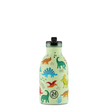   24BOTTLES Kids Clima 330ml rozsdamentes acél termosz szívószálas kupakkal, Jurassic Friends