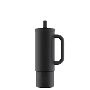   24BOTTLES Straw Cup 800ml rozsdamentes acél bögre szívószállal, Tuxedo Black