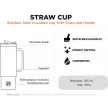 24BOTTLES Straw Cup 800ml rozsdamentes acél bögre szívószállal, Daydreaming Yellow