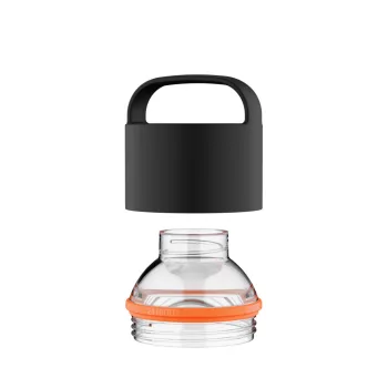24BOTTLES Spin Bottle kupak, fekete és átlátszó