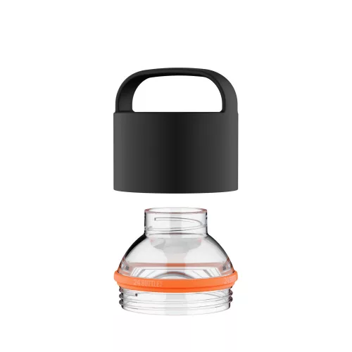 24BOTTLES Spin Bottle kupak, fekete és átlátszó