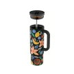 24BOTTLES Straw Cup 800ml rozsdamentes acél bögre szívószállal, Tropical Noir
