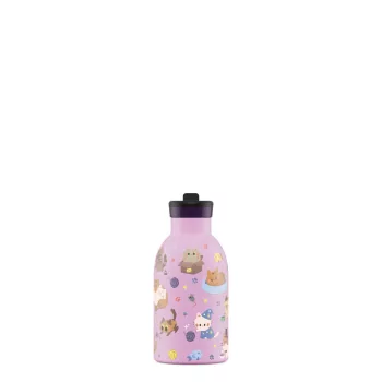   24BOTTLES Kids Clima 330ml rozsdamentes acél termosz szívószálas kupakkal, Meow Friends