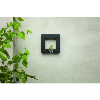   FRAME BIRD FEEDER  fekete 21x21xm-es fém falra szerelhető madáretető