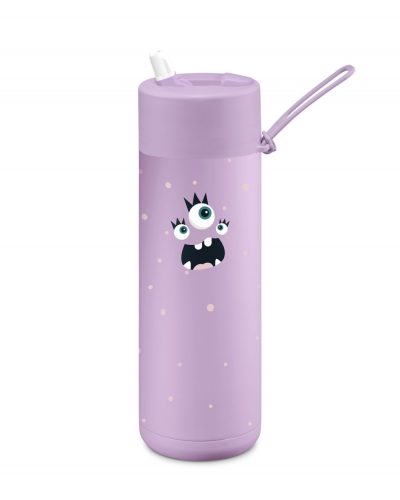 Franksters Flick CERAMIC BOTTLE lilac haze 595ml-es lila rozsdamentes acél kerámia bevonatos hőtartó utazó gyerek termosz-bögre szívószáltartó sport kupakkal