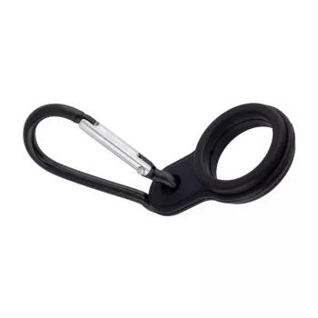   The Carabiner Black & Black fekete szilikon gumi palack hordozó szilikon karabiner