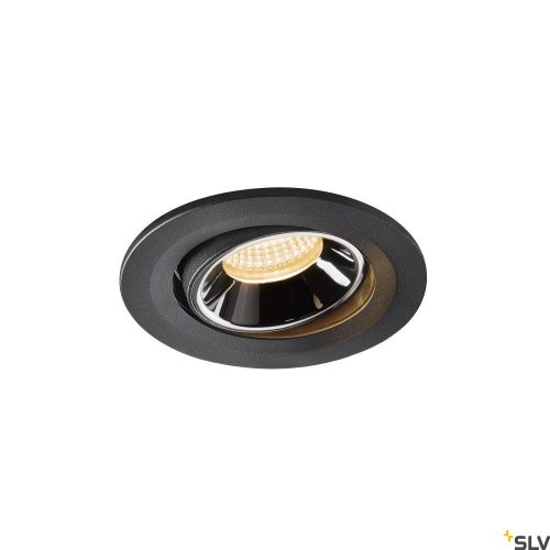 SLV NUMINOS MOVE S 1005345 fekete-króm állítható süllyesztett LED spot lámpa