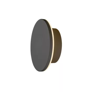   D-RING S fekete d16 cm-es kerek kültéri dimmelhető fali LED lámpa