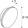 D-RING S fekete d16 cm-es kerek kültéri dimmelhető fali LED lámpa