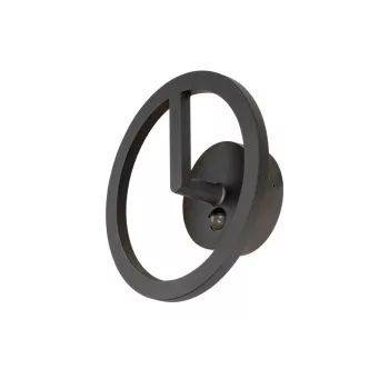   Q-RING SENSOR fekete gyűrű alakú mozgásérzékelős kültéri fali LED lámpa