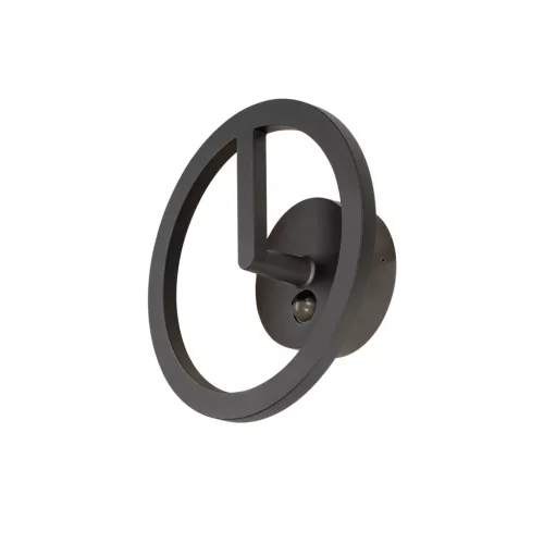 Q-RING SENSOR fekete gyűrű alakú mozgásérzékelős kültéri fali LED lámpa