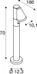 T-TUBE 70 POLE SENSOR fekete GU10 IP44 mozgásérzékelős kültéri állólámpa