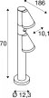 T-TUBE 70 POLE SENSOR fekete GU10 IP44 duplafejű mozgásérzékelős kültéri állólámpa