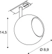 LIGHT EYE 90 fehér GU10 gömb alakú állítható lámpa 1 fázisú sínhez