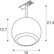 LIGHT EYE 150 fehér GU10 gömb alakú állítható lámpa 1 fázisú sínhez