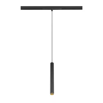   GRIP! S 48V fekete-arany dim-to-warm DALI hengeres dimmelhető függesztett LED lámpa 48V alacsony feszültségű sínhez