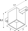 FIX-IT! 48V DALI fekete 3000K 6.6W 36° szögletes LED spot lámpa 48V felületre szerelt alacsony feszültségű sínhez
