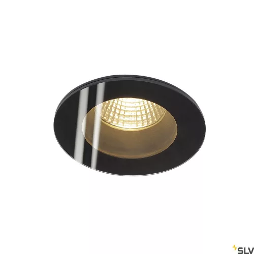 SLV PATTA-F LED 114440 fekete dimmelhető kerek kültéri süllyesztett lámpa és előtét szett