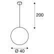 SLV ROTOBALL 40 165410 szürke függesztett lámpa