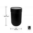 UMBRA TOUCH 023269-040 Fekete billenőfedeles szemetes kuka
