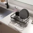 SINKIN MULTI fekete 36x29cm-es mosogatómedencébe és mosogató peremére helyezhető edényszárító