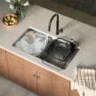 SINKIN MULTI fekete 36x29cm-es mosogatómedencébe és mosogató peremére helyezhető edényszárító