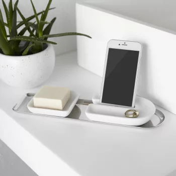 UMBRA JUNIP 1009279-660 fehér telefon és gyűrűtartó tál