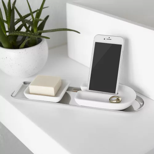 UMBRA JUNIP 1009279-660 fehér telefon és gyűrűtartó tál
