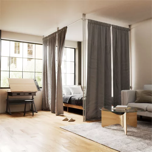 UMBRA ANYWHERE 1012718-765 ezüst fúrás nélküli térelválasztó függöny rúd