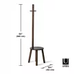 UMBRA PILLAR STOOL 1014257-048 barna-fekete sámli és kabátakasztó álló fogas