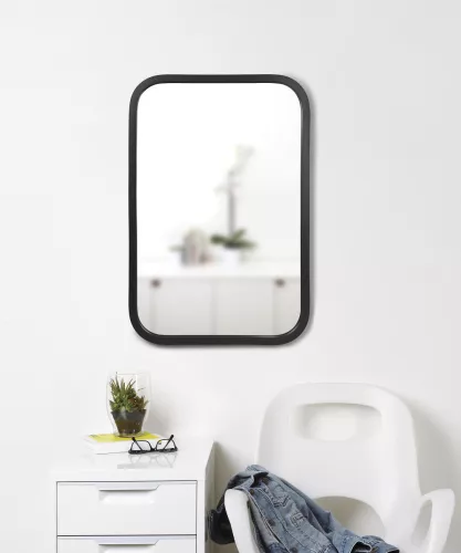 UMBRA HUB RECTANGLE 1014800-040-U40 Fekete lekerekített sarkú fali tükör