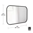 UMBRA HUB RECTANGLE 1014801-040 Fekete lekerekített sarkú fali tükör