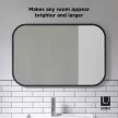 UMBRA HUB RECTANGLE 1014801-040 Fekete lekerekített sarkú fali tükör