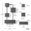 UMBRA CUBIKO 4db-os 1018767-040 fekete fali kaspó szett