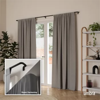 UMBRA TWILIGHT 1020559-038 matt fekete állítható hosszúságú szimpla teleszkópos függönykarnis