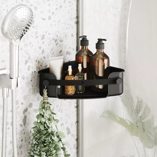 UMBRA FLEX 1021299-040 fekete fürdőszobai sarokpolc