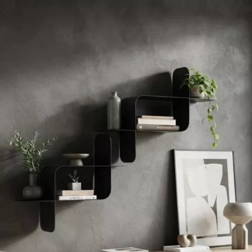 UMBRA MONTAGE METAL 1022611-040 fekete designer fali polc szett