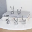 ZOOLA CAT ezüst színű polírozott tömör fém gyűrűtartó cica figura