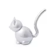 ZOOLA CAT ezüst színű polírozott tömör fém gyűrűtartó cica figura