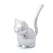 ZOOLA CAT ezüst színű polírozott tömör fém gyűrűtartó cica figura