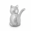 ZOOLA CAT ezüst színű polírozott tömör fém gyűrűtartó cica figura